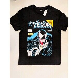 Marvel Tshirt Men's Medium Black Graphic Print Venom Retro
